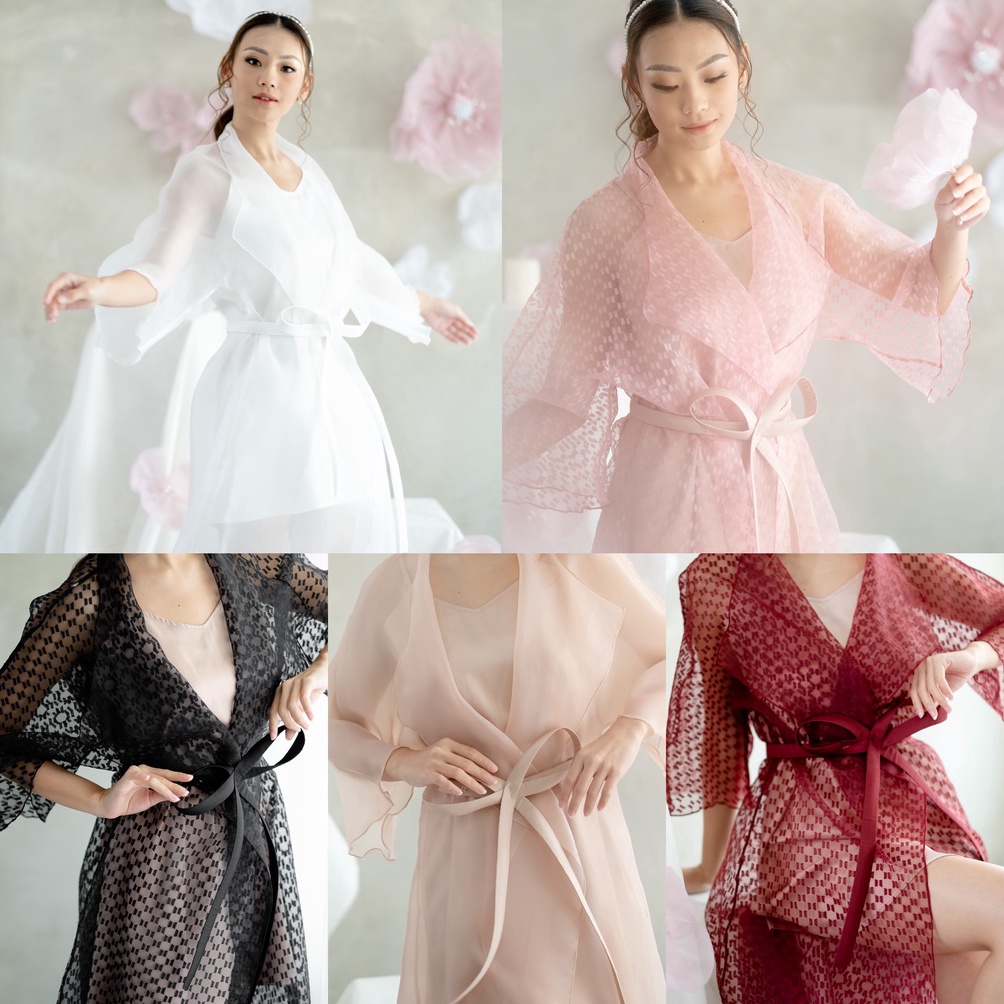 ART K7N Trivesta Robes  Alma Robe Fae Collection Kimono Organza Pengantin Bride Robe Wedding Robe Pi