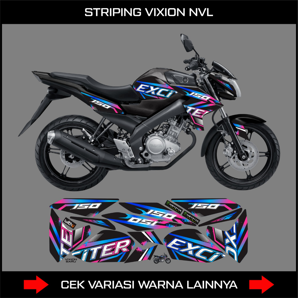 STIKER STRIPING VIXION NVL GRAFIS RAINBOW NEW / STIKER STRIPING AKSESORIS VARIASI YAMAHA VIXION NVL
