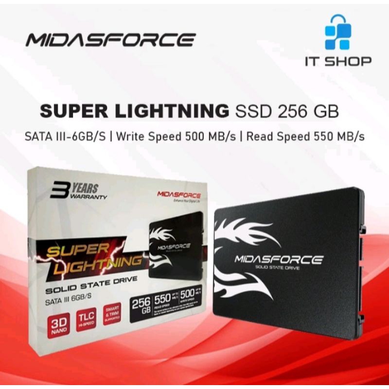 SSD midasforce SATA superlightening 256 gb 120,128