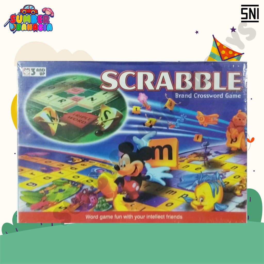 Mainan Edukasi Anak Scrabble Papan Board Game Puzzle