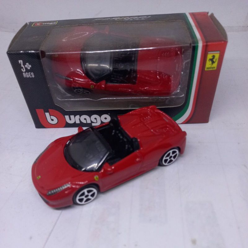 diecast mobil ferrari 458 spider burago original