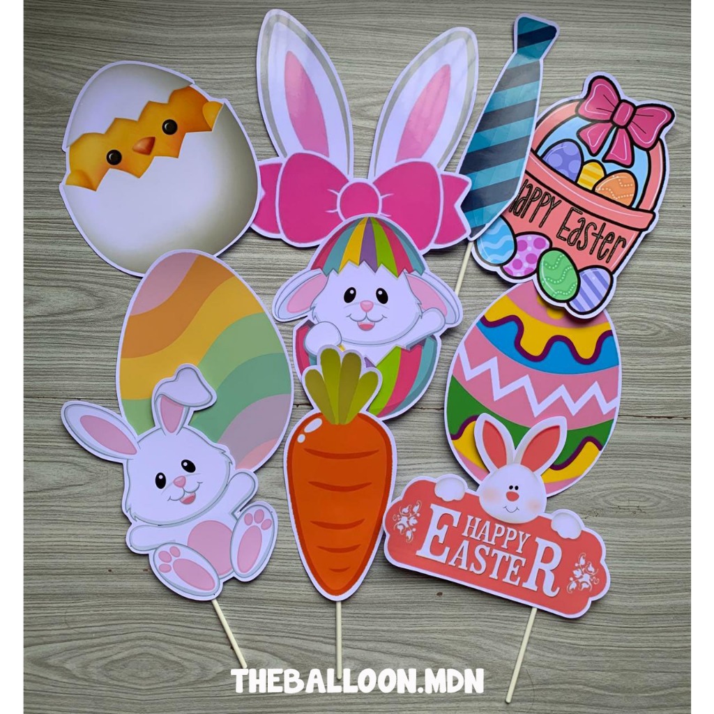 Props Photobooth Happy Easter / Hari Paskah / Perlengkapan Foto / Dekorasi Foto