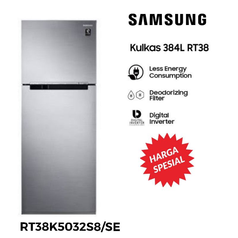 SAMSUNG Kulkas 2 Pintu JUMBO DIGITAL INVERTER - RT38K5032S8/SE 384L Garansi Resmi