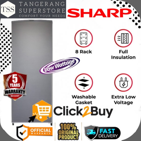 FREEZER SHARP FJM189 NSS FJM 189 NSS 6 RAK FREESER ES BATU ASI SHARP LEMARI ES FREEZER