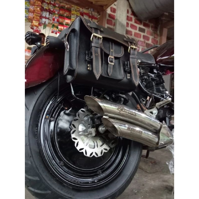Selincer Tabung Custom double Vanes Melengkung japstyle Britis bobber Caferacer Tiger Byson dll