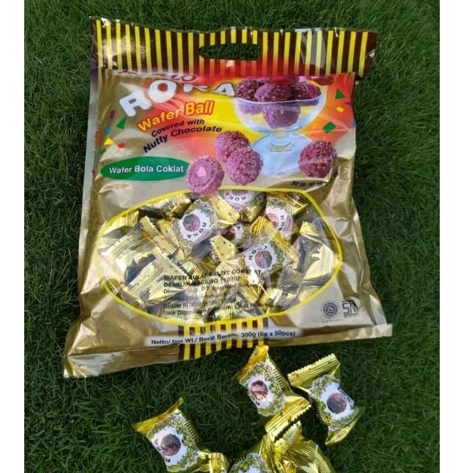 

Apollo Roka Refill Wafer Ball Roka Wafer Bola Coklat Roka Biskuit Coklat Cruncy