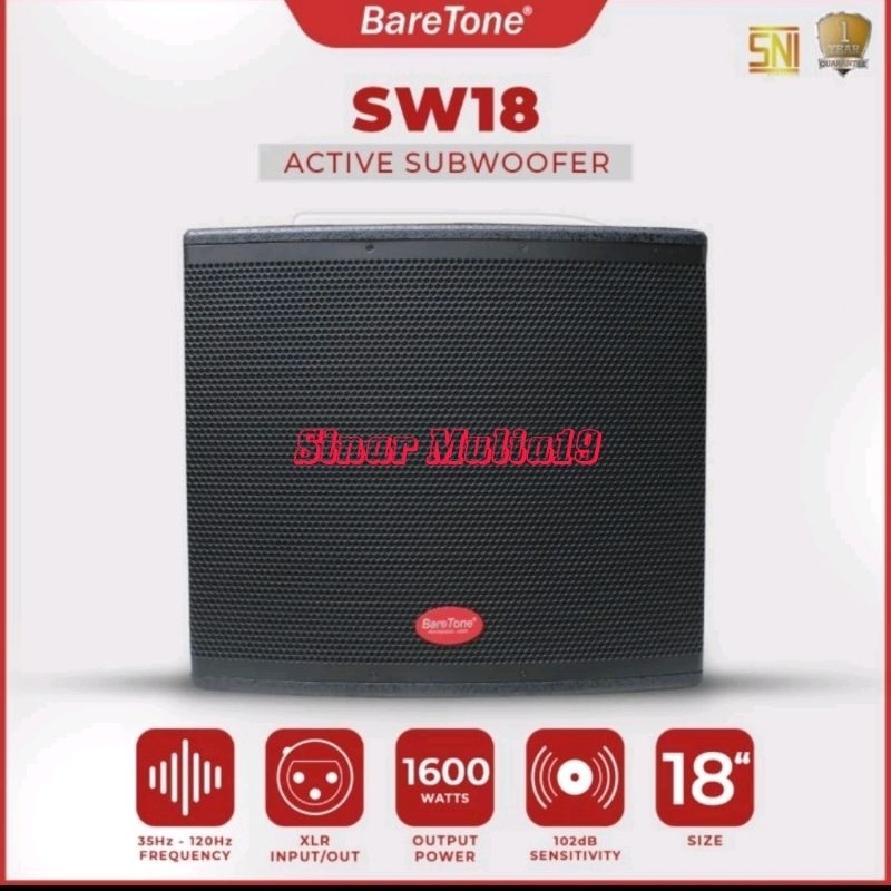 Subwoofer Aktif 18 Inch BareTone SW18 Original