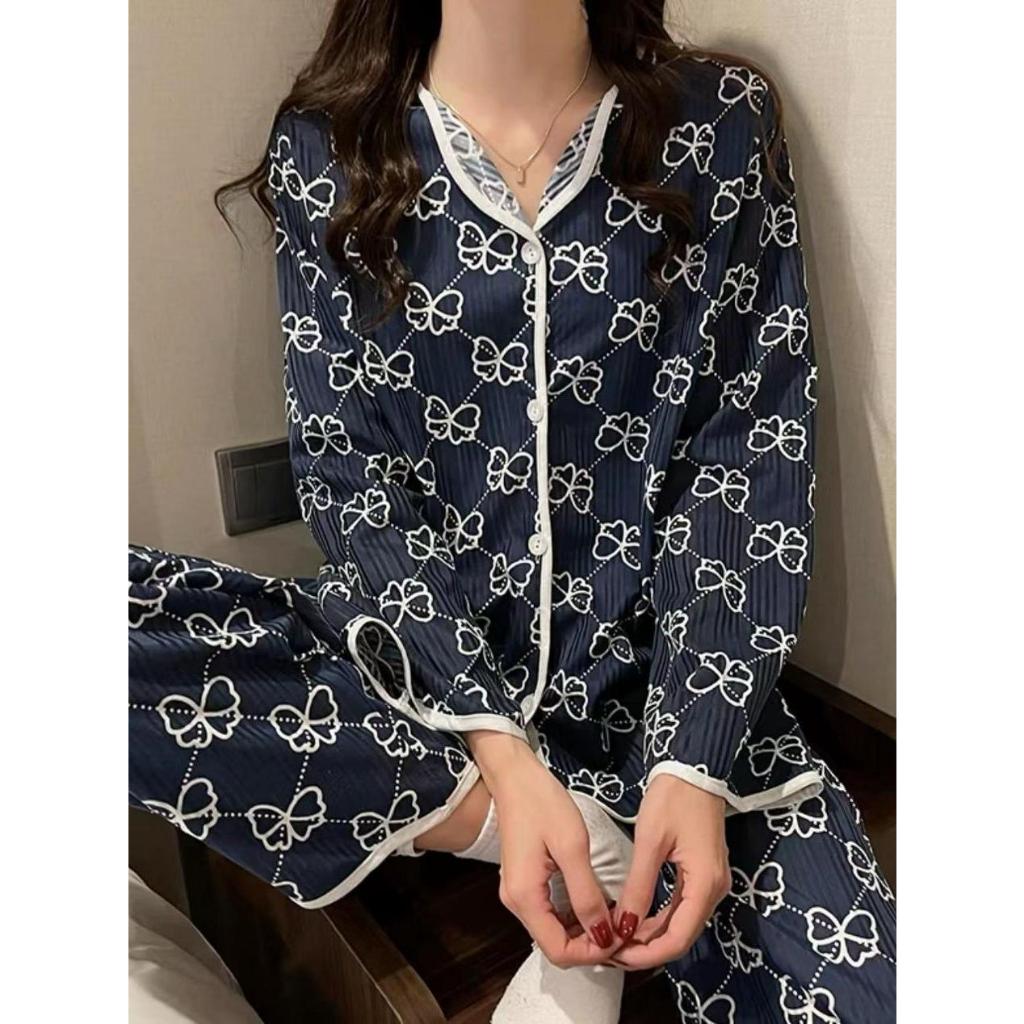 PAKET BAJU IMPORT GROSIR / PIYAMA WANITA NEW IMPORT MURAH GROSIR NAVY RIBBON / BAJU MURAH GROSIR IMP