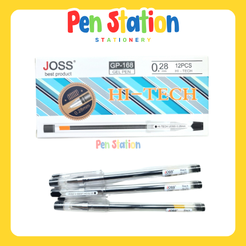 

12 pcs Joss Hi Tech Gel Pen 0.28mm (K-810) Black