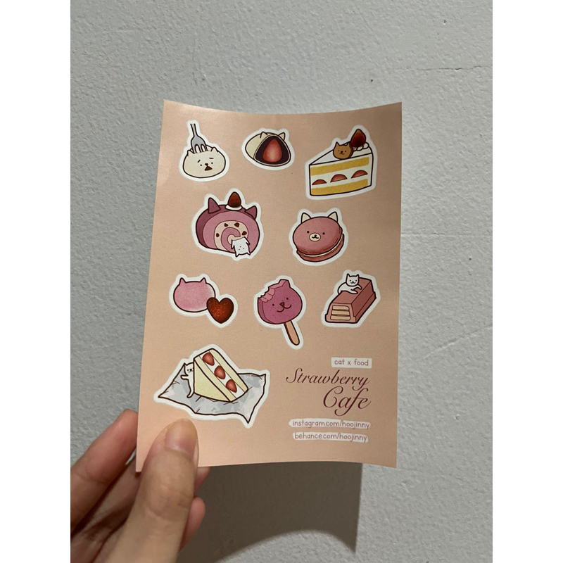 

Hoojinny - Cat Sticker Strawberry Cafe / Stiker Kucing Lucu