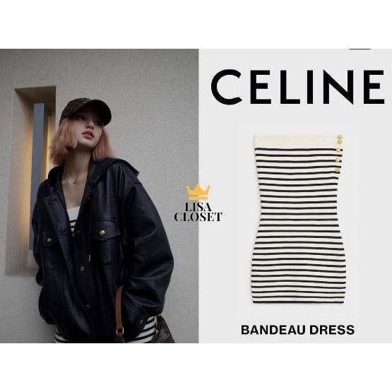 Dress Striped sweater cèlin tiruan Lisa BP & Han so hee