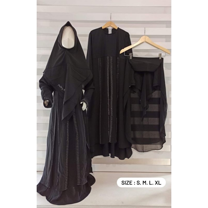 set gamis abaya syar`i anak ceruty babydoll