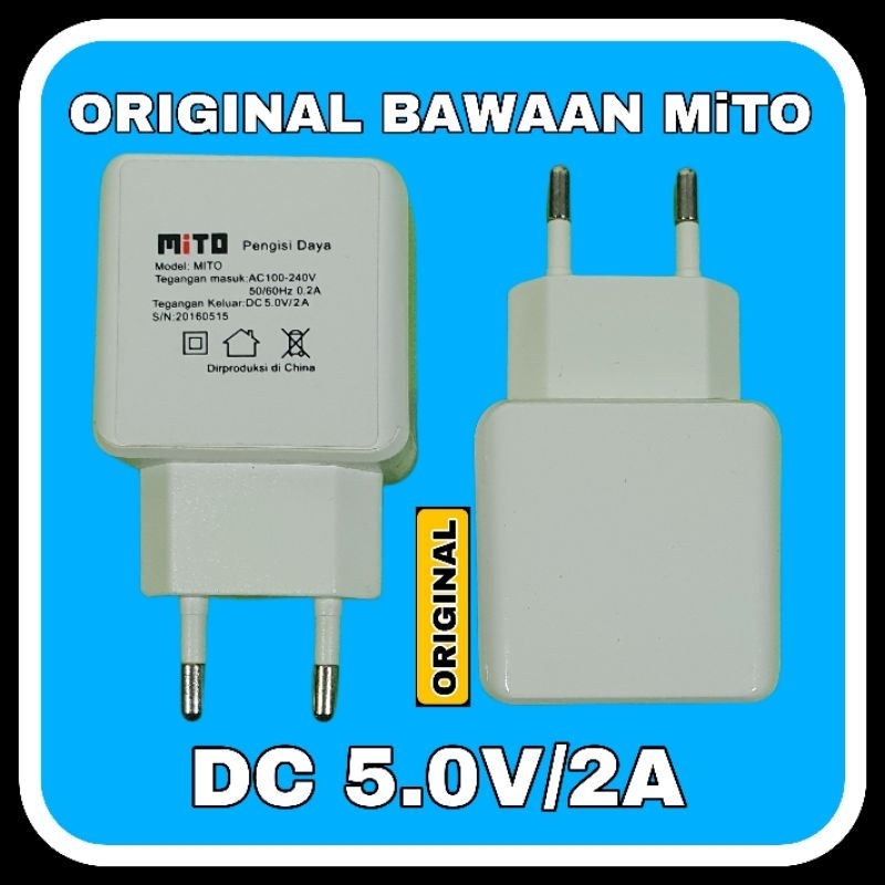 Kepala charger adaptor usb cas 5v 2 amper original bawaan miito