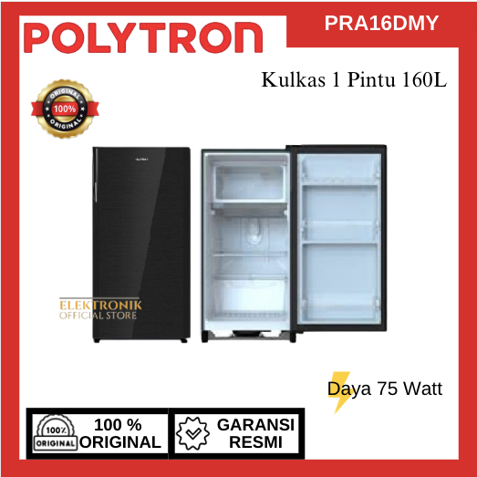 POLYTRON Kulkas 1 Pintu PRA16DMY 160L/PRA-16DMY/PRA 16DMY/KULKAS 1 PINTU/KULKAS POLYTRON/POLYTRON KU