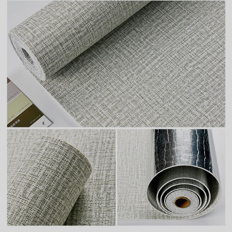 Wallpaper Dinding Stiker Wallpaper Linen Roll foam Alumunium foil Dekorasi Dinding Ruang Tamu Kamar 