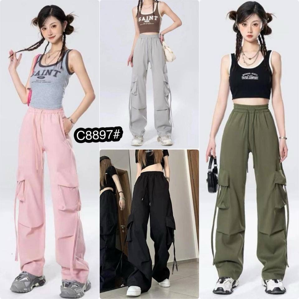 CELANA BASIC CARGO JOGER POLOS PINGGANG FULL KARET MIX TALI SERUT VARIASI TWISS BAGIAN BAWAH PREMIUM