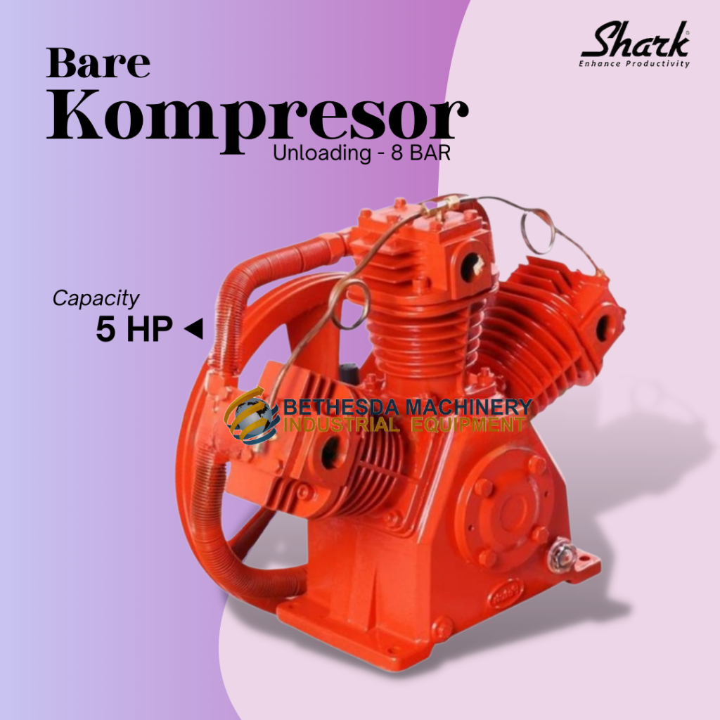 Kepala Kompresor 3 Silinder SHARK Bare 5 HP