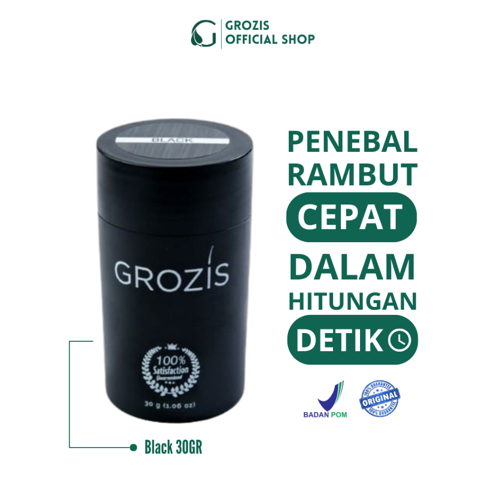 GROZIS Hair Fiber 30gr New 2024 Penebal Rambut Instan