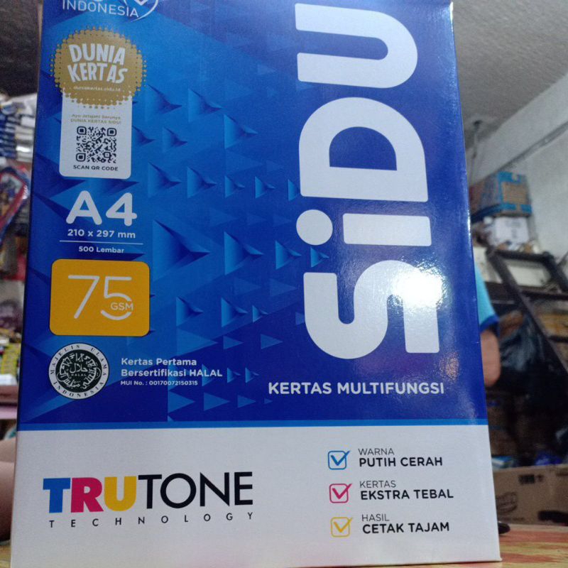 Kertas Hvs Sidu A4 / F4 75 Gsm(1rim)