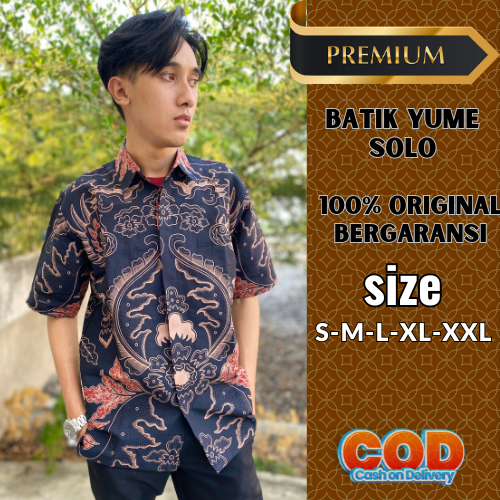 MAHKOTA Kemeja Baju Batik Pria Lengan Pendek Hem Atasan Lapis Puring