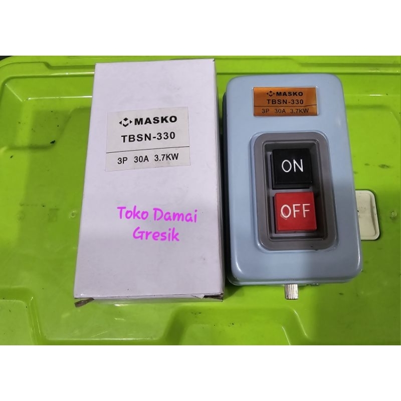 Masko Tombol Power Push Button Switch On-Off 3 Phase 30A. TBSN-330