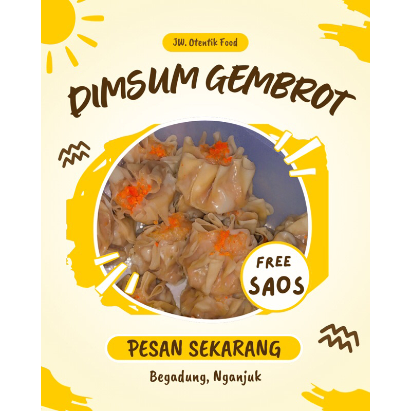 

Dimsum Gembrot full daging ayam free saos.