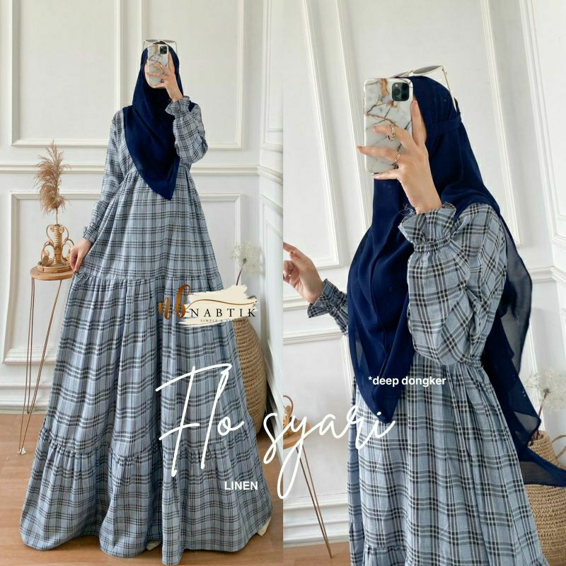 FLOW Syar'i Set Khimar by NABTIK | Syar'i Linen | | Dress Khimar | Maxidress |