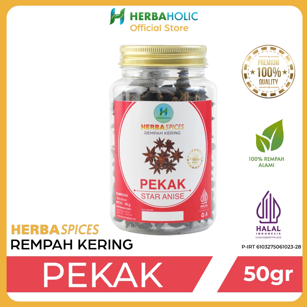 

Herbaholic.id Herbaspice Pekak Bunga Lawang Star Anise Rempah Kering 50gr