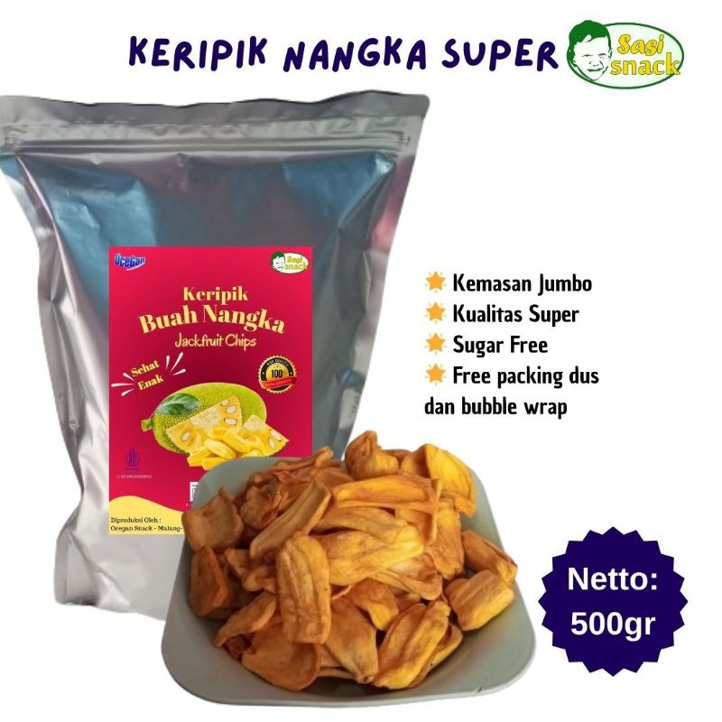 

Extra Jumbo Keripik Nangka Kualitas Super 500 gr