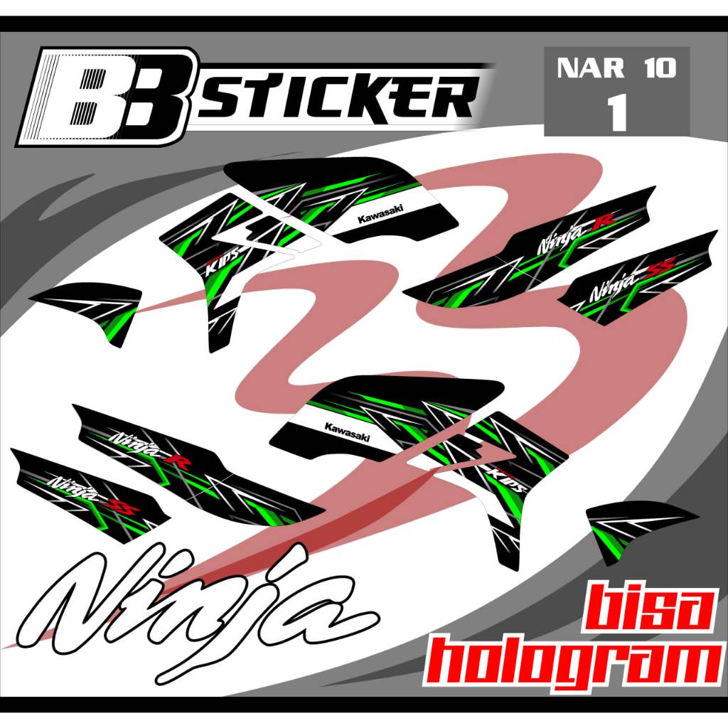 STRIPING PREMIUM Kawasaki Ninja R Ninja SS BISA HOLOGRAM List Sticker Variasi Nar 10