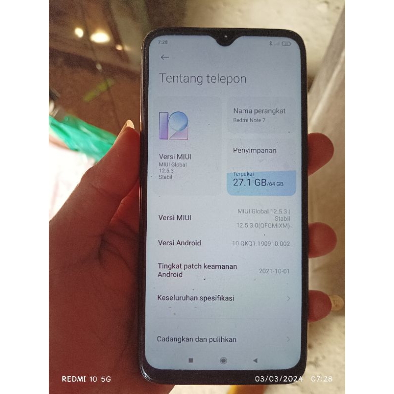 Redmi note 7 batangan