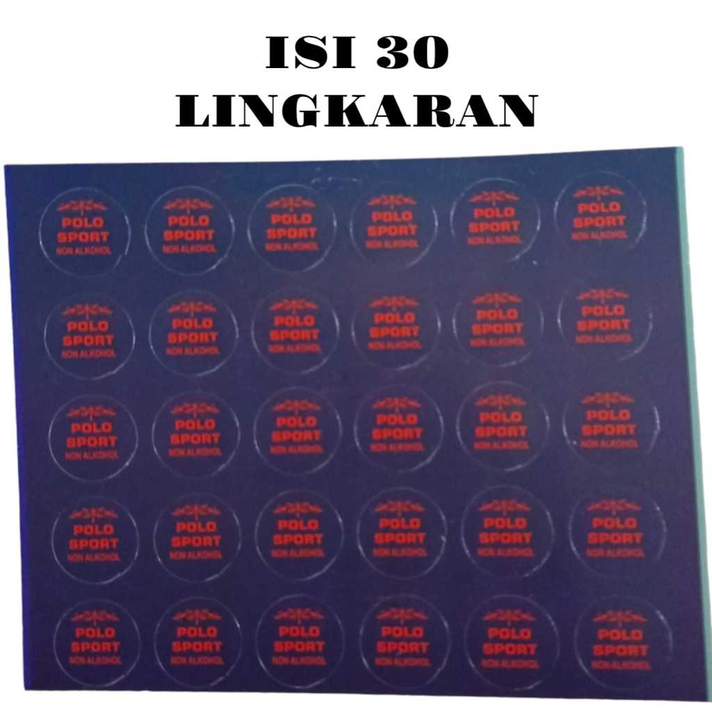 

Stiker P0L0 SP0RT lembaran - stiker botol- isi 30 lingkaran - stiker label - stiker label custom - stiker roll - cetak stiker label – roll - stiker pengiriman - stiker parfum