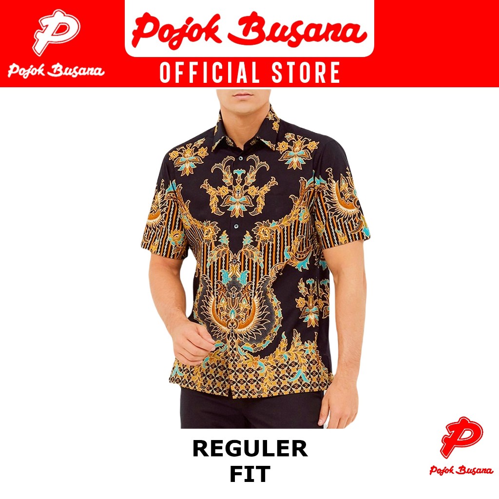 Pojok Busana Alisan Kemeja Batik Lengan Pendek Shirt Regular Fit Art 318, 320 - Men Sho Sleeve Shirt Batikrt - Kemeja Kerja Formal Cowok Batik