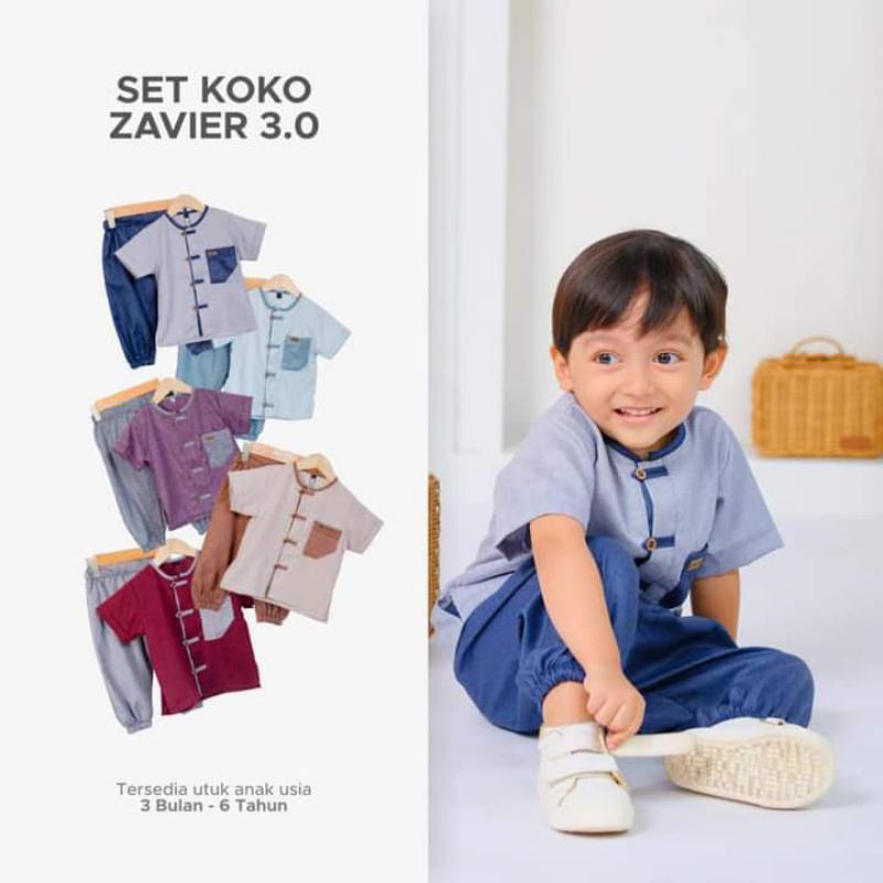 SALE 2025  Set Koko Bayi ZAVIER by Cutekids/ Baju Lebaran 2025