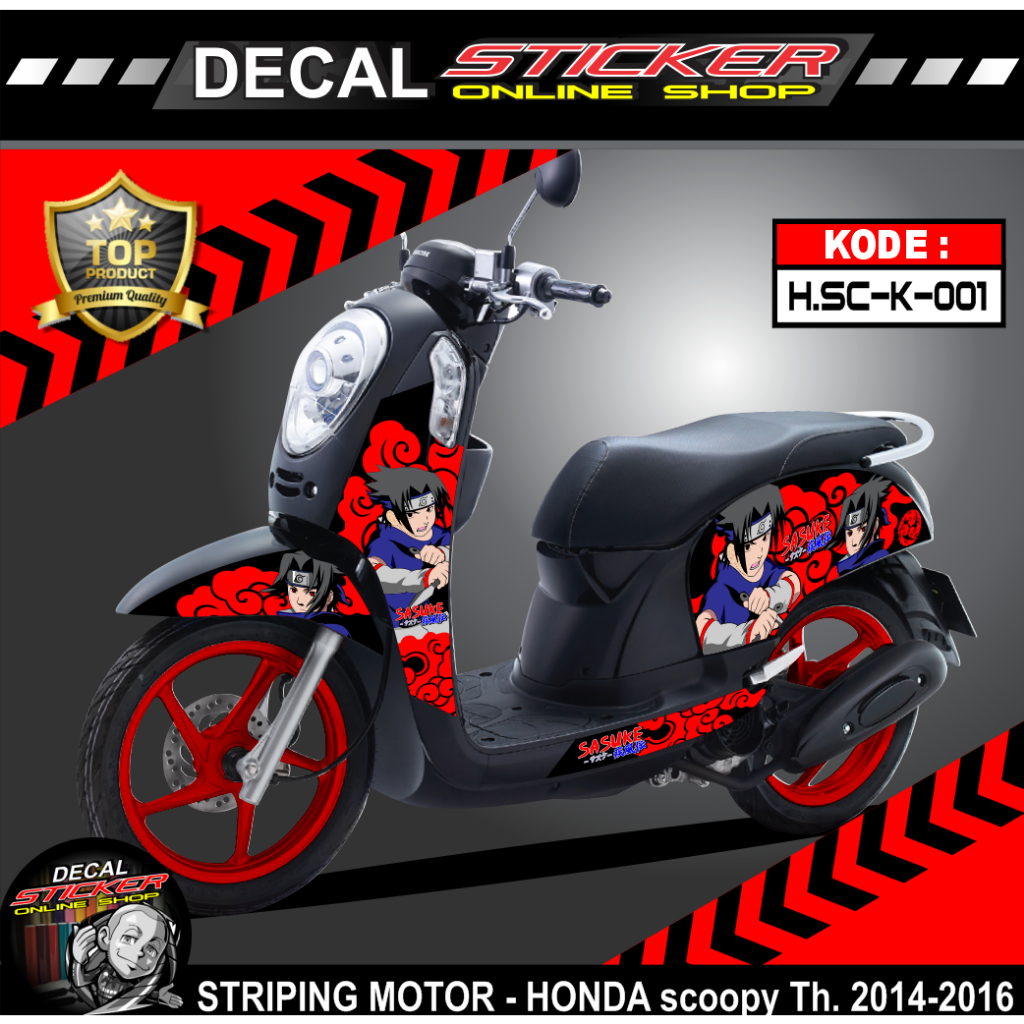 STIKER SCOOPY 2014-2016 CUSTOM RACING KEREN TERBARU