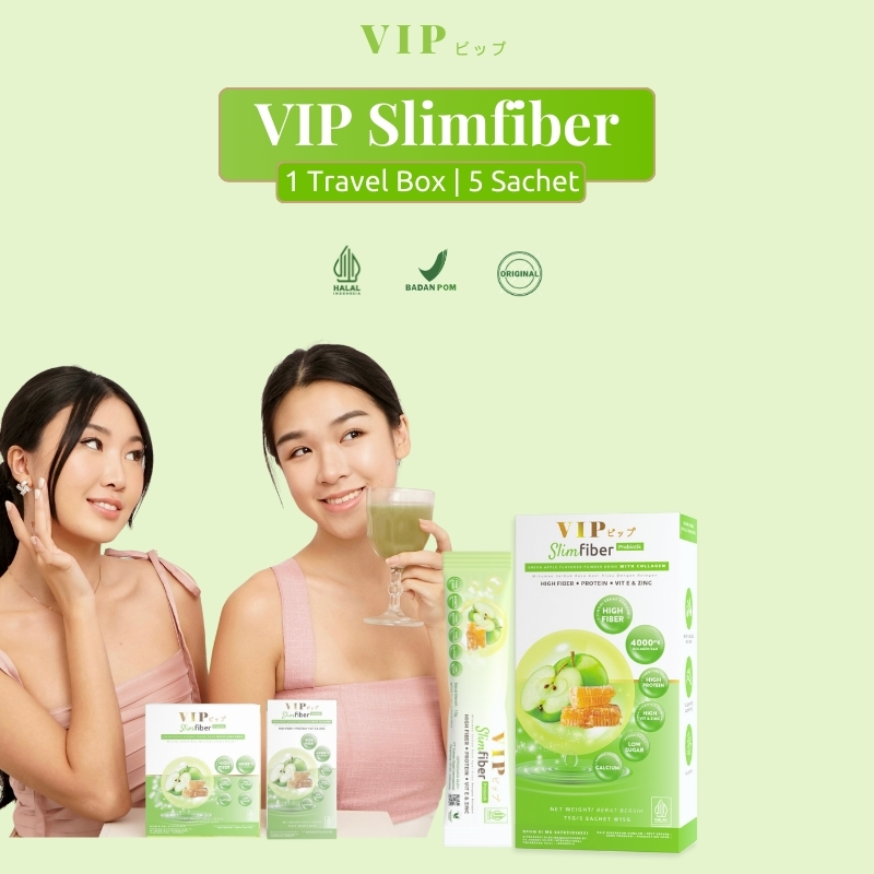 

VIP Fiber + Collagen Travel Pack 1 Box isi 5 sachet | 4000mg Collagen + High Fiber + Probiotic