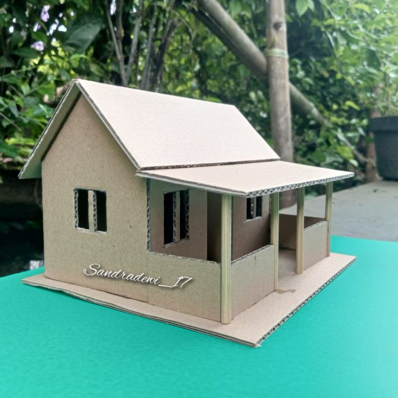 Miniatur rumah Betawi full kardus kokoh tanpa cat