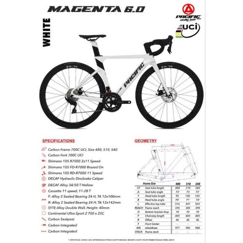 Road Bike Pacific Magenta 6.0 Carbon