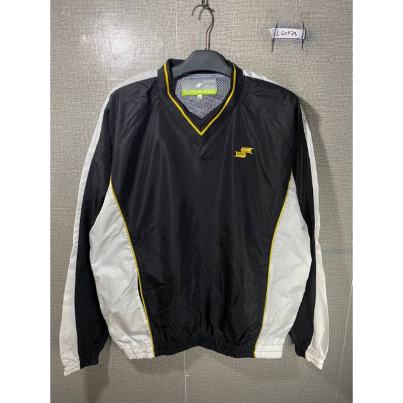 CREWNECK PARASUT BRAND SSK ATHLETIC WARNA HITAM PUTIH SIZE XL