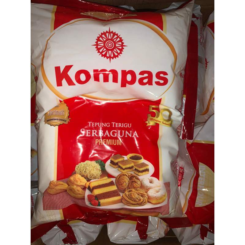 

Tepung Serbaguna Premium Kompas 1 kg