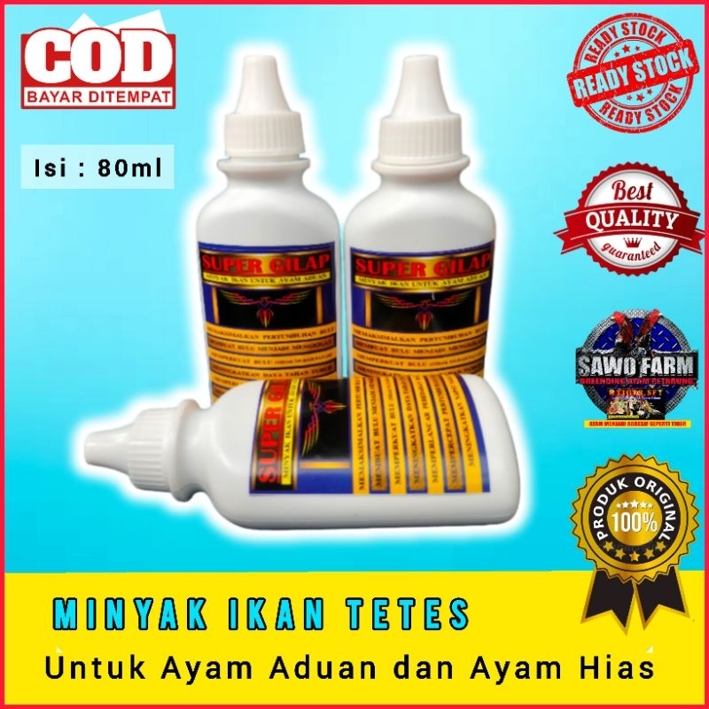 minyak ikan tetes untuk ayam aduan dan ayam hias