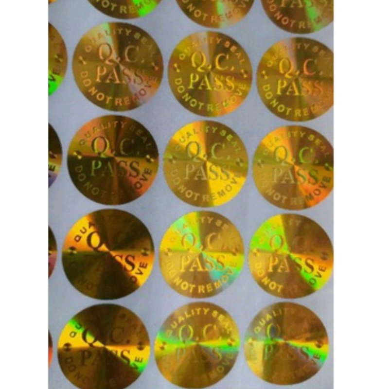 

stiker hologram QC pass