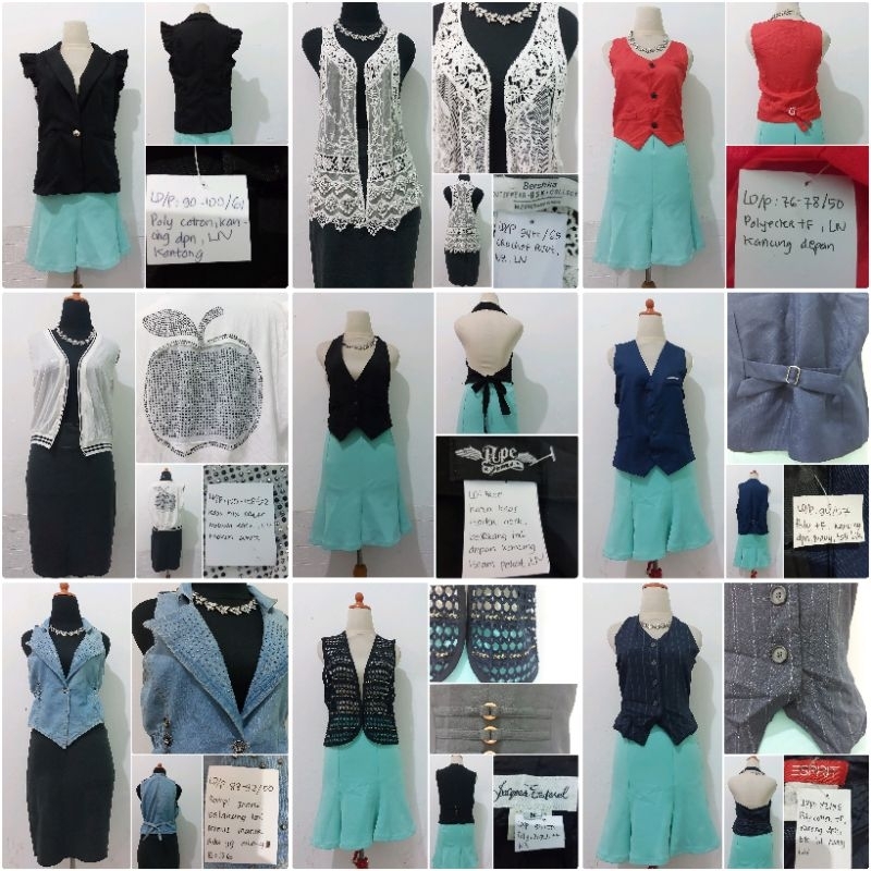 Vest Kasual/Rompi Rajut Denim Kasual Wanita