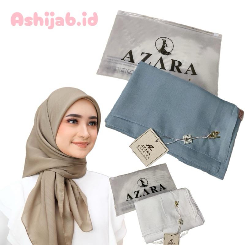SEGIEMPAT PARIS AZARA SCARVES JAHIT TEPI FREE POUCH / HIJAB PARIS PREMIUM LOGO AZARA SCARVES