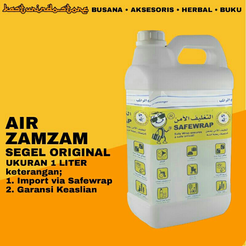 

Air Zamzam isi 1 Liter (tersegel keasliannya) Import via Safewrap