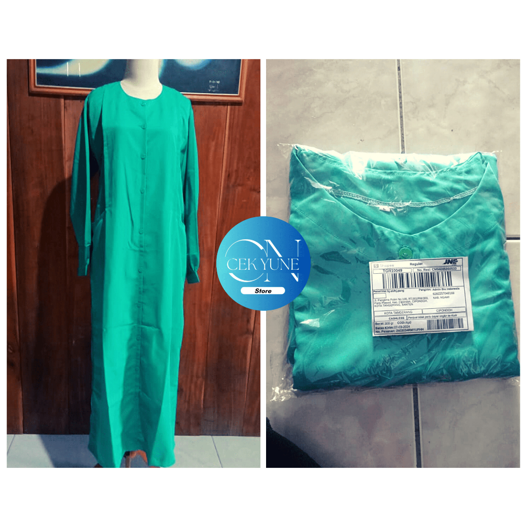 Jubah Hijau Gontor Putri / Jubah Masuk Kelas Santriwati Gontor / Jubah Ijo Gontor Putri / Seragam Ju
