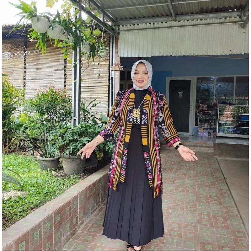 OUTER WANITA CARDIGAN TENUN ETNIK RUMBAI PALING MURAH