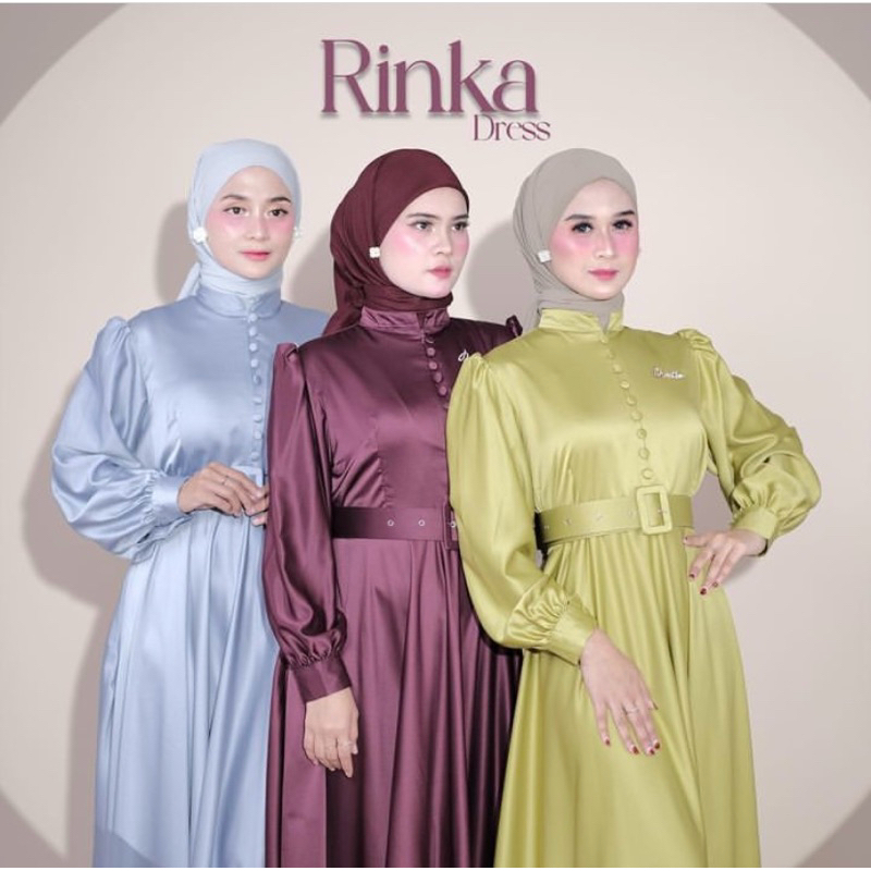 rinka dress gamis pesta mewah dress scuba satin nafa instan