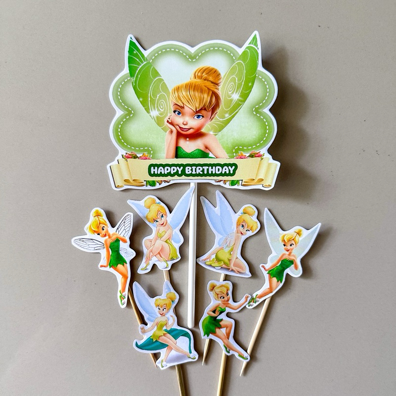 TOPPER TINKERBELL / (LA-001) CAKE TOPPER TINKERBELL / TOPPER KUE TINKERBELL / CUPCAKE KUE TINKERBELL