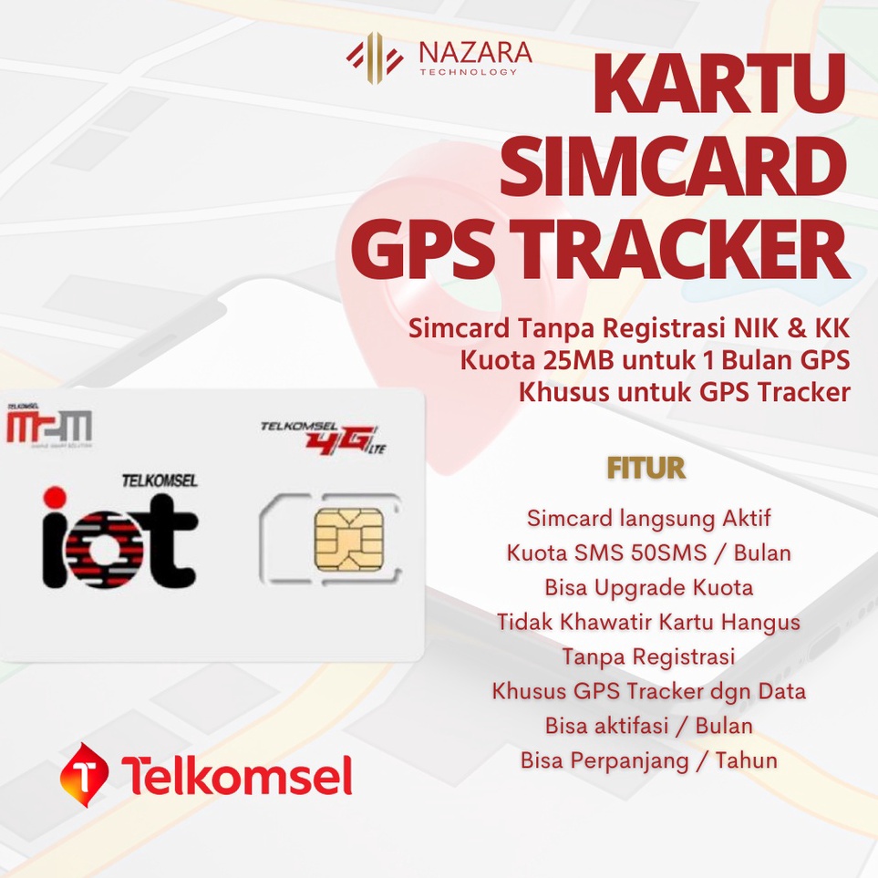 SimCard Kartu GPS Tracker IOT Telkomsel